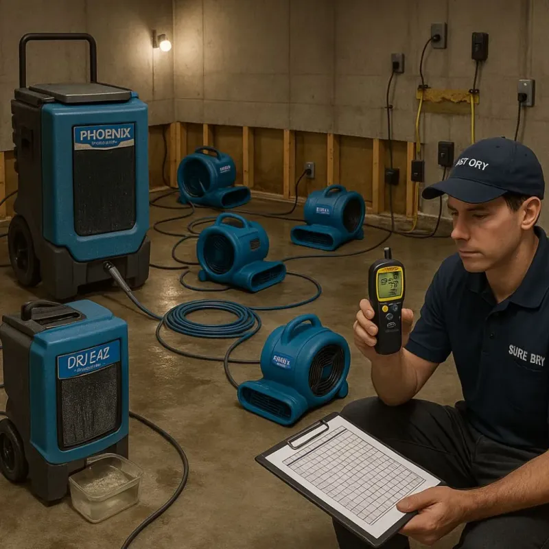Structural Drying and Dehumidification process in Meridianville, AL